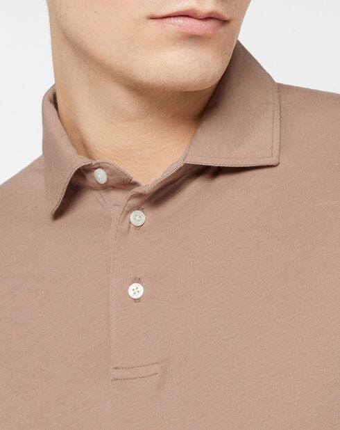 Polo Regular Fit Jersey beige foncé