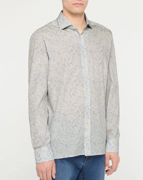 Chemise Slim Fit imprimée bleu ciel