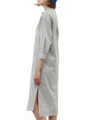 Robe Chemise Col Mao Rayée Kl gris/blanc