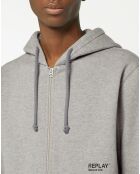 Sweat en Coton Organique Class Replay Zip gris