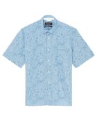 Chemise manches courtes coton biologique bleu ciel