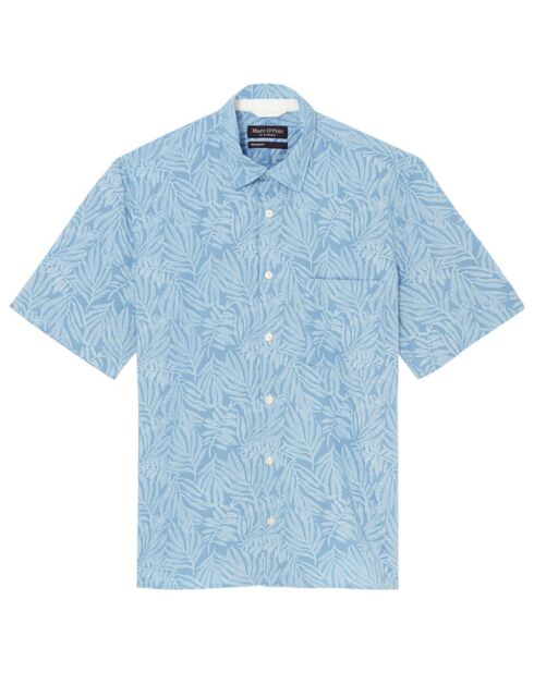 Chemise manches courtes coton biologique bleu ciel