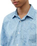 Chemise manches courtes coton biologique bleu ciel