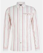 Chemise 100% Coton Bio Slim Fit à rayures rose/blanc