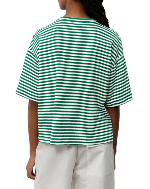 Gestreept groen/wit T-shirt van 100% linnen