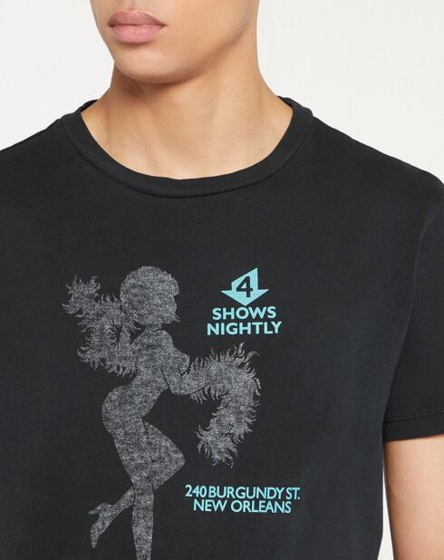 Blackboard Pinup Kurzarm-T-Shirt, schwarz