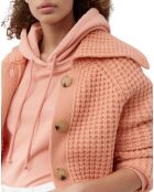 Gilet en Laine Vierge Grosse Maille orange