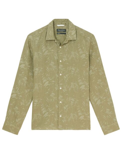 Chemise 100% Lin manches longues Sf kaki clair