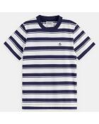 T-Shirt Marinière en Coton bio rayé bleu/blanc