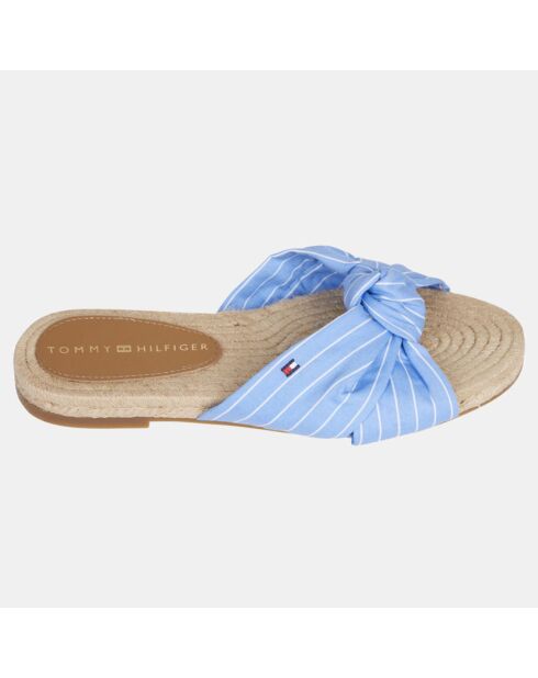 Mules rayées bleues