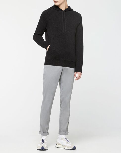 Pull en Laine & Cachemire Hoodie noir