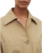 Robe Chemise en Coton & Lin Ceinture beige