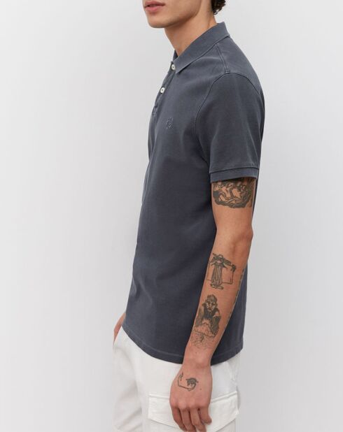 Polo manches courtes Piqué Coton Bio bleu marine