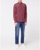 Chemise Slim Fit Delacee à carreaux rouge/bleu