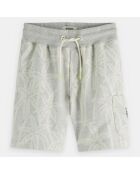 Short en Coton molletonné imprimé palmiers gris