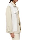 Veste en Jean Oversize Patch blanc/beige