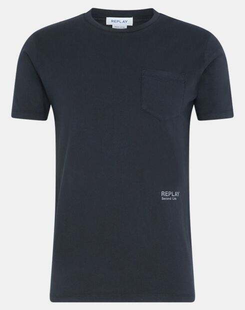 T-shirt a maniche corte con tasca nera