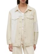 Veste en Jean Oversize Patch blanc/beige