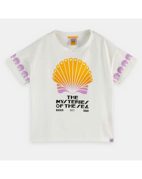 Weißes Muschel-T-Shirt