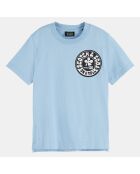 T-Shirt en Coton à logo rond bleu clair