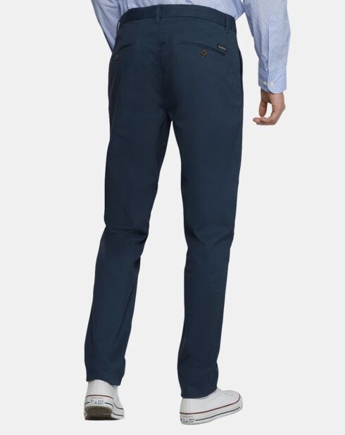 Pantalon chino Slim Fit Stuart uni stretch bleu nuit