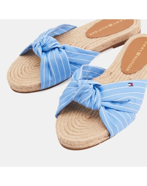 Mules rayées bleues