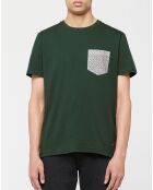 T-Shirt poche fantaisie vert foncé