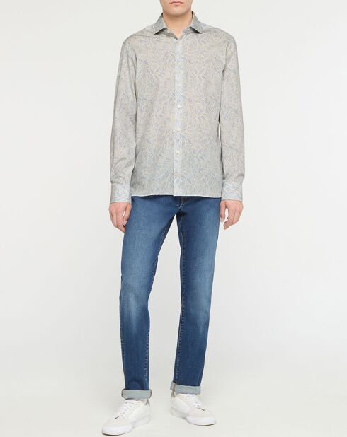 Chemise Slim Fit imprimée bleu ciel