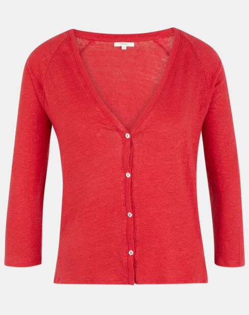 Gilet 100% Lin Lorelai rouge