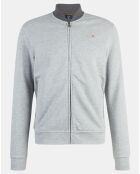 Sweat zippé Cargo gris chiné