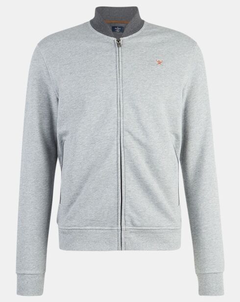 Sweat zippé Cargo gris chiné