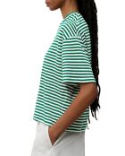 T-Shirt 100% Lin Rayé vert/blanc