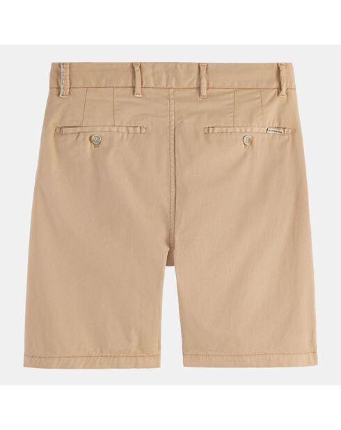 Stuart beigefarbene Shorts aus Bio-Baumwollmischung in normaler Passform