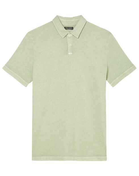 Polo de manga corta de punto de algodón orgánico verde agua