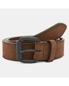 Ceinture en Cuir Logo Boucle marron