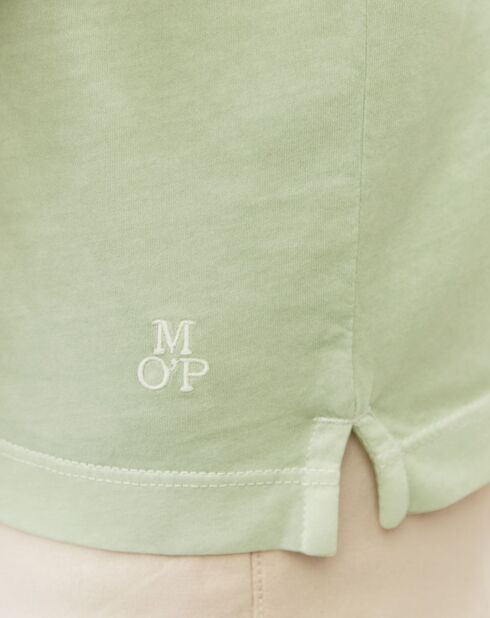 Polo manches courtes Jersey Coton Organic vert d'eau