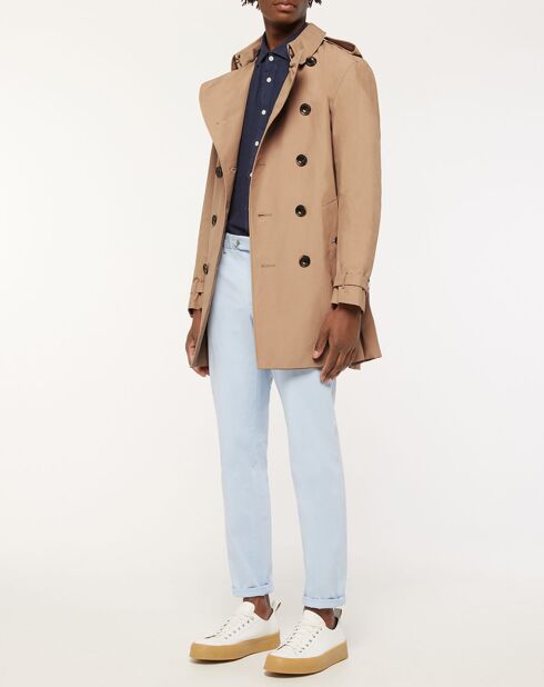 Trench mi-long beige foncé