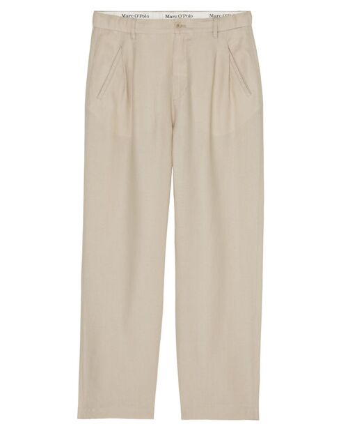 Pantalon 100% Lin Mossbo Pant Pinces beige