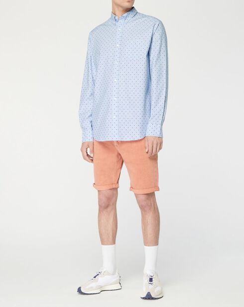 Chemise à pois Lou bleu ciel