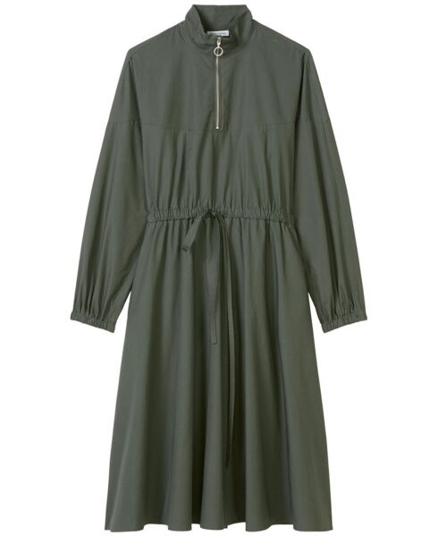 Robe Toile Zip en Coton Bio Ml vert foncé