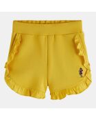 Short en Coton bio molletonné à minis volants jaune