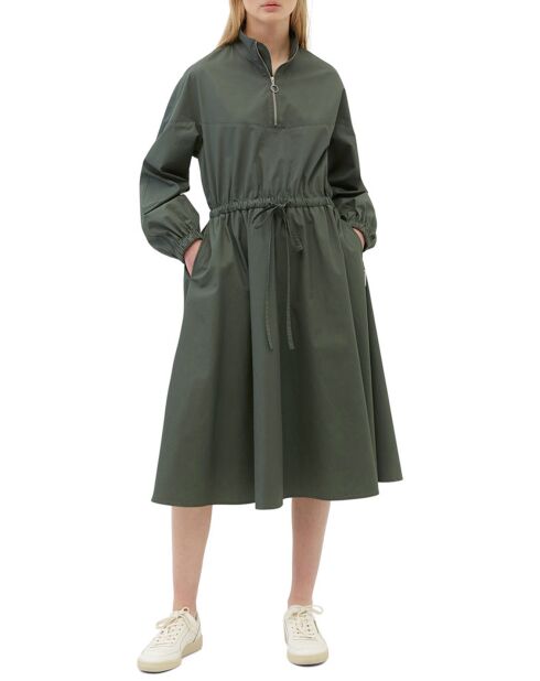 Robe Toile Zip en Coton Bio Ml vert foncé