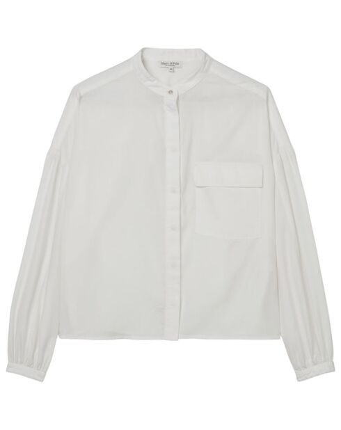 Chemise Col Mao Poche blanche