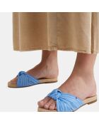 Mules rayées bleues