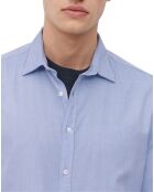 Chemise manches longues Oxford Cot Slim Fit bleu ciel