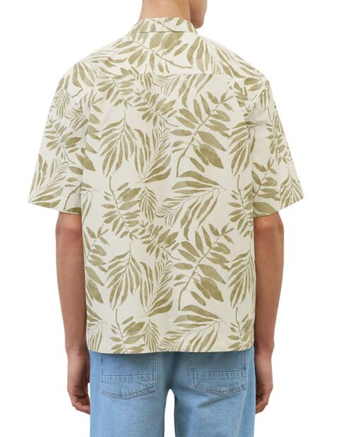 Chemise manches courtes Coton Bio blanc/kaki
