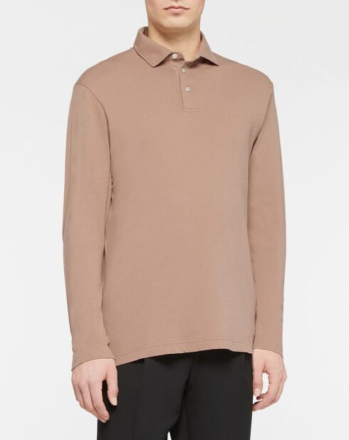 Polo Regular Fit Jersey beige foncé