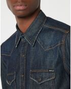 Chemise manches longues Denim Dark bleu moyen