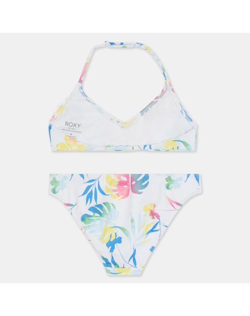 Maillot de Bain 2 Pièces en Matière recyclée Fleurs blanc/multicolore