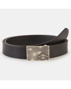 Ceinture en Cuir Boucle Rectangle noire